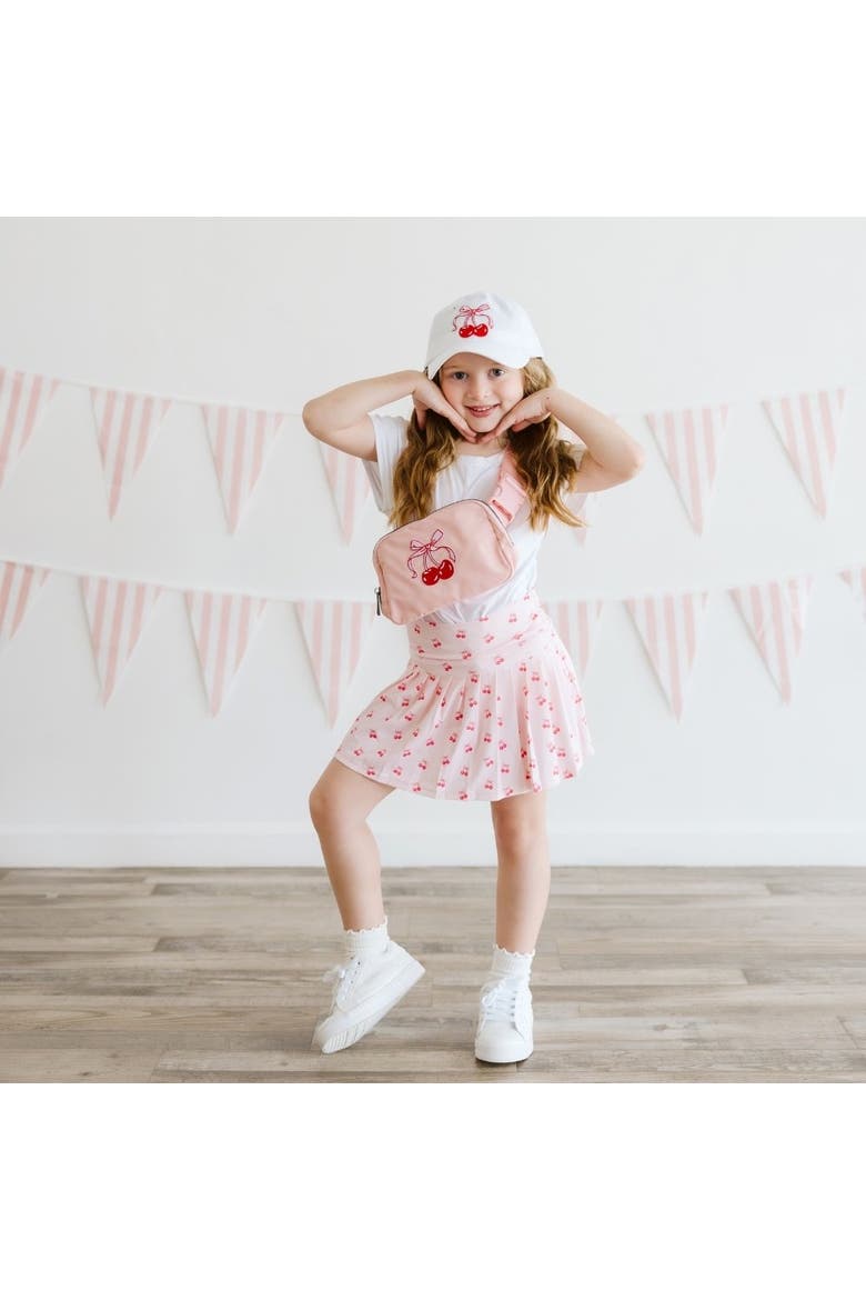 Cherry Bow Patch Baseball Hat, Alternate, color, White