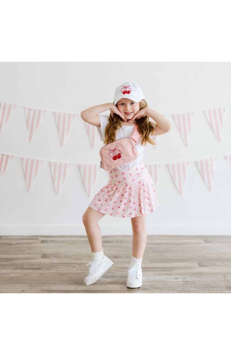 Sweet Wink Cherry Bow Patch Baseball Hat, Alternate, color, White