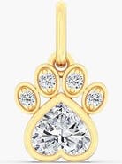 Everlee Paw Lab Diamond Pendant Charm in 14K