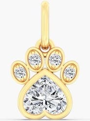 Everlee Paw Lab Diamond Pendant Charm in 14K
