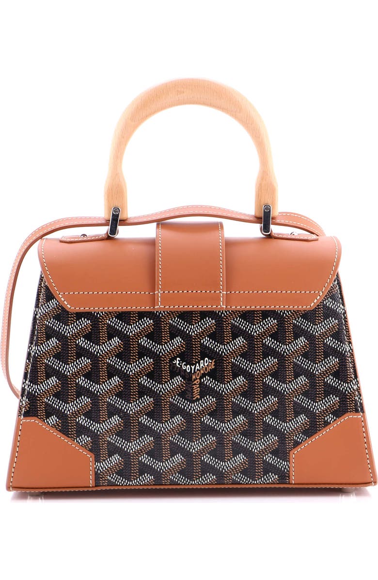 Pre-Owned Goyard Structured Saigon Top Handle Bag Coated Canvas with Leather Mini, Alternate, color, Brown