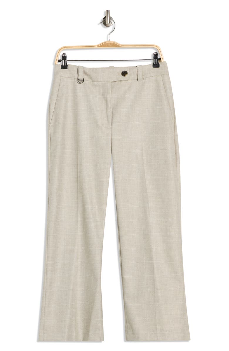 DKNY Mélange Windowpane Crop Pants, Main, color, Pebble/ White Combo