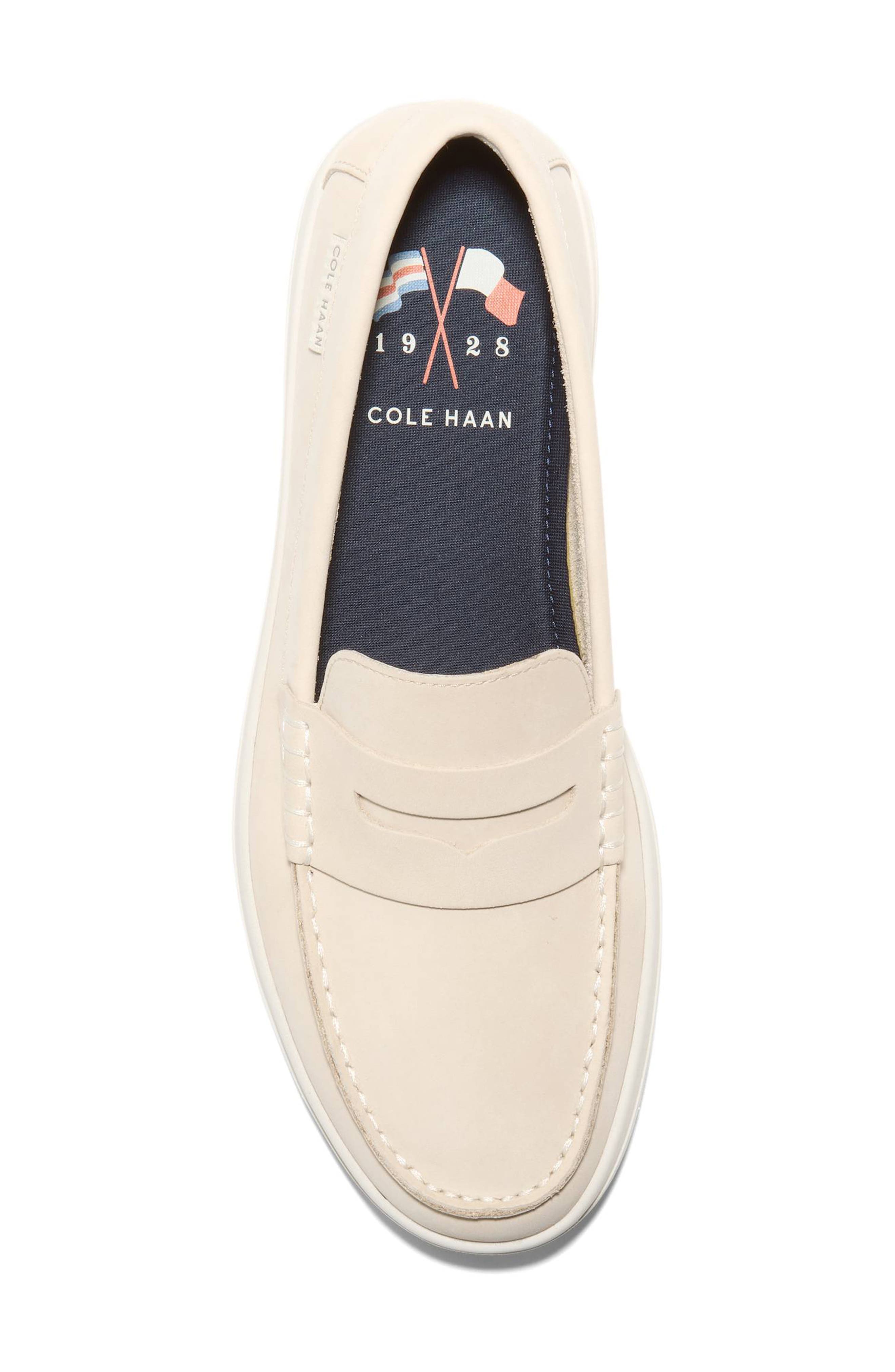 Cole Haan Nantucket Drift Penny Loafer, Alternate, color, Angora Nubuck / Ivory