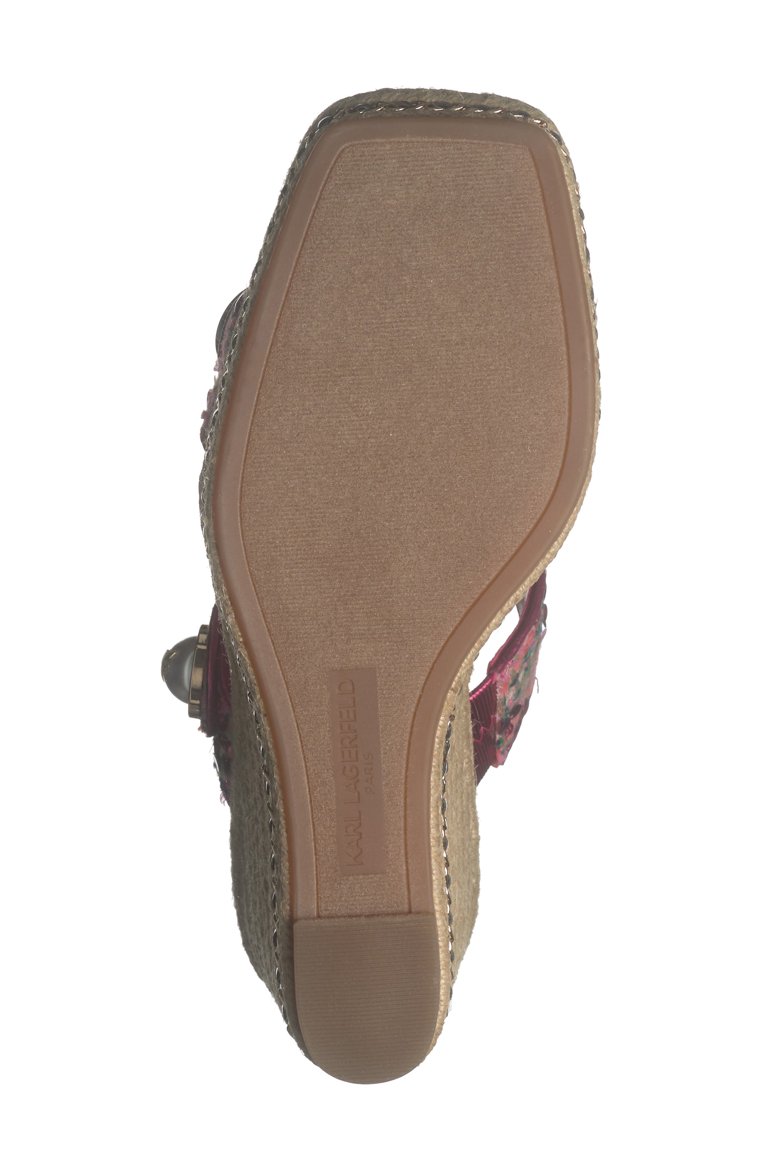 KARL LAGERFELD PARIS Carsen Espadrille Platform Wedge Sandal, Alternate, color, Hot Pink