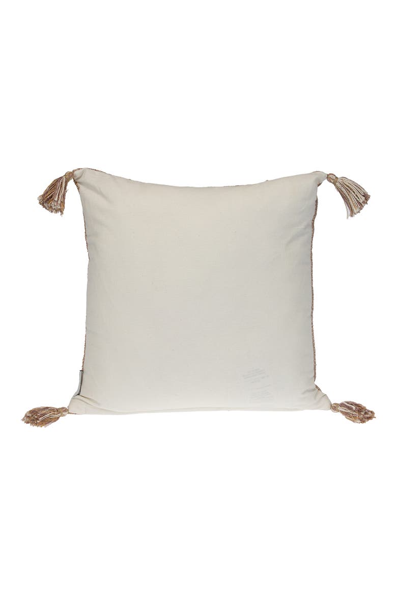 Woven Cotton Accent Pillow, Alternate, color, BROWN