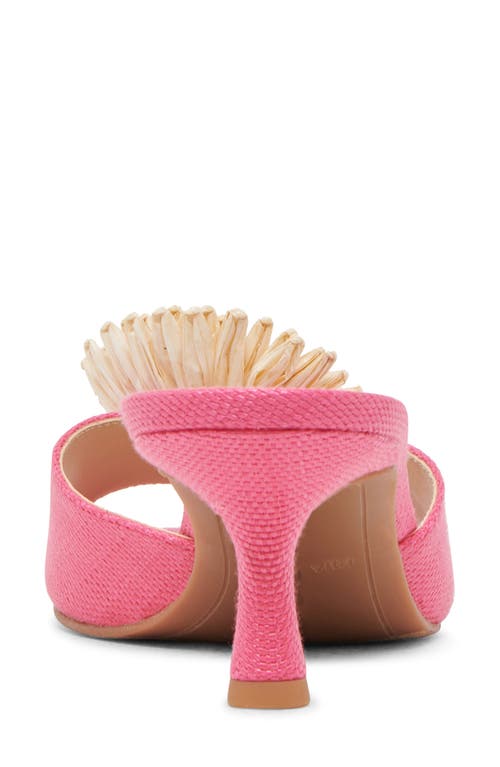 Dolce Vita Lourde Floral Kitten Heel Sandal In Pink Raffia