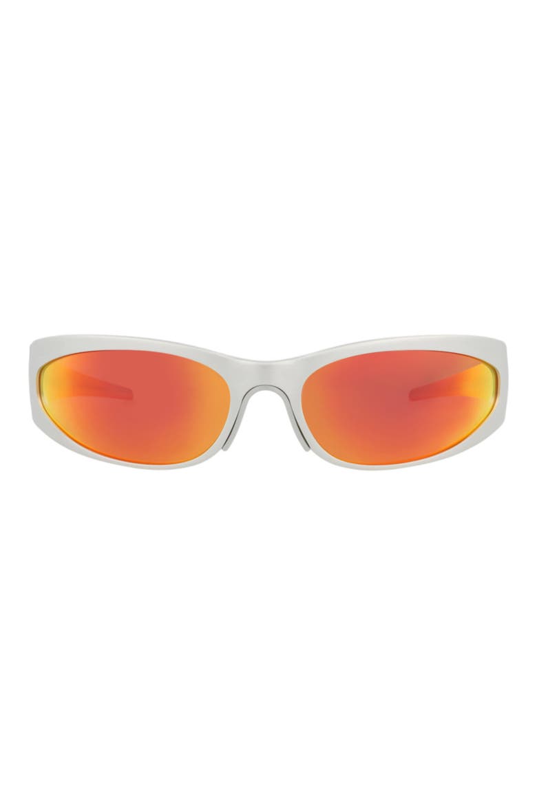 77mm Wrap Sunglasses, Main, color, SILVER SILVER RED