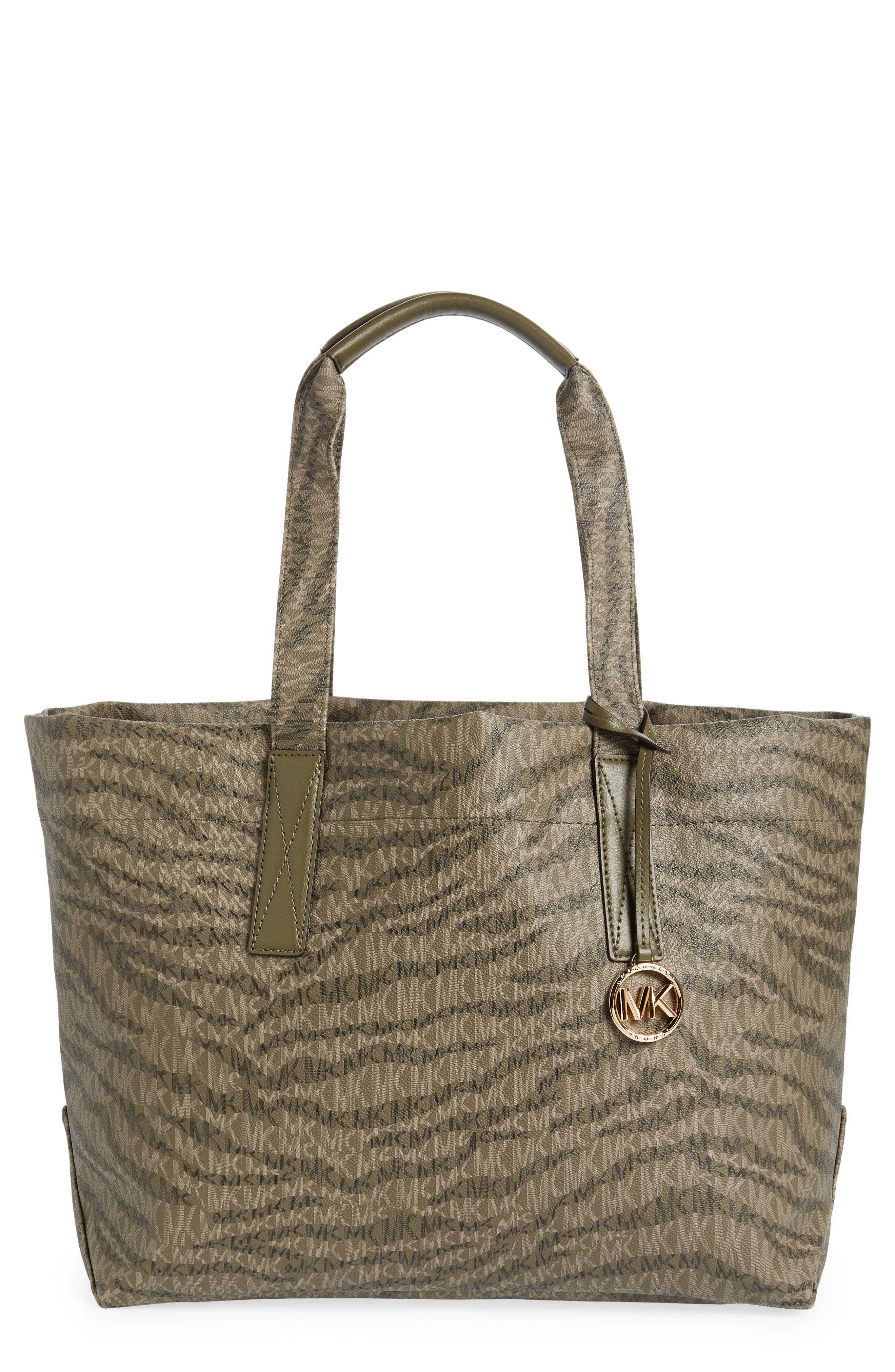 MICHAEL Michael Kors The Michael Large Logo Animal Print Tote, Main, color, 