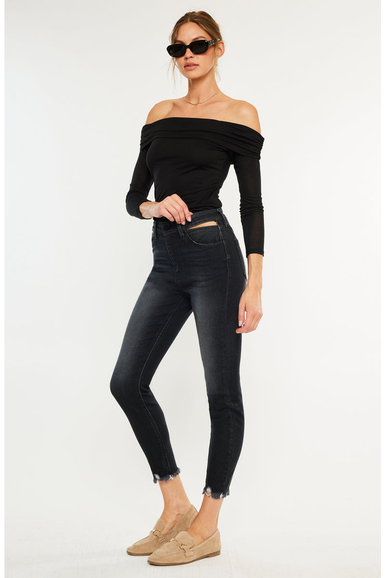 Tiara High Rise Ankle Skinny Jeans, Alternate, color, Dark Gray
