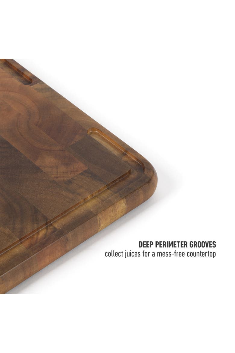 Edge Guard End Grain Acacia Wood Butcher Block Reversible Cutting Board, Alternate, color, Natural