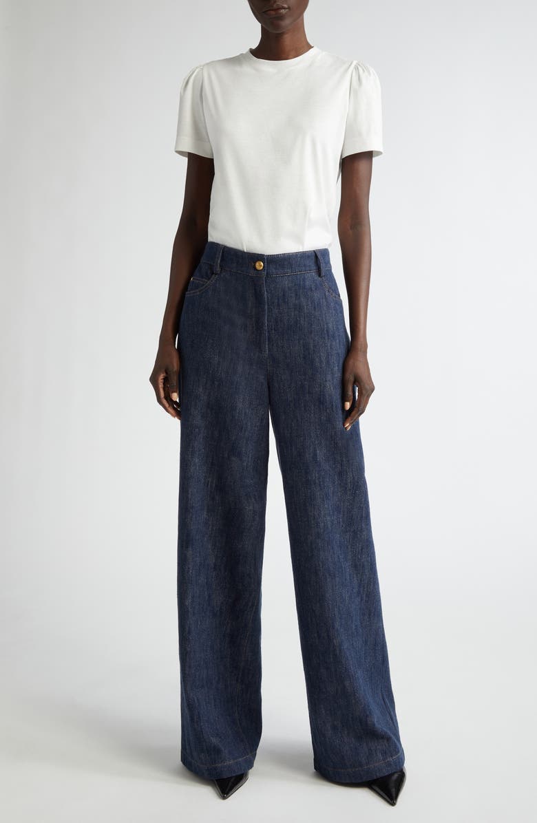 Akris punto Puff Short Sleeve T-Shirt, Alternate, color, Cream