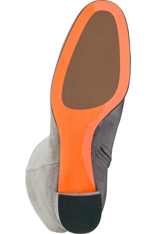 Santoni Suede Low-heel Boot In Gray