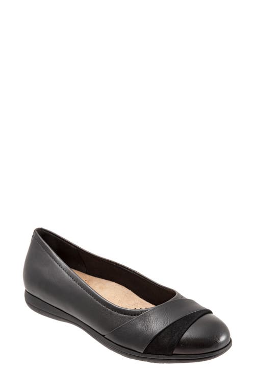Trotters Danni Leather & Suede Flat in Black  product