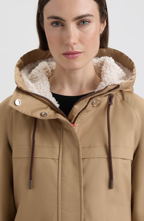 Hunter Jane Hooded Water Repellent Coat In Brown