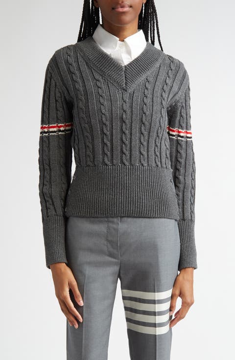 アウターその他 THOM BROWNE Women Outer FBC932BF0799600 RED Thom Browne: Red Cotton 4-Bar Cardigan | SSENSE
