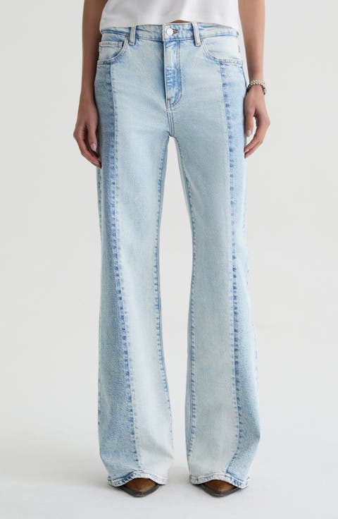 Saige Paneled Wide Leg Jeans (Solar Flare)