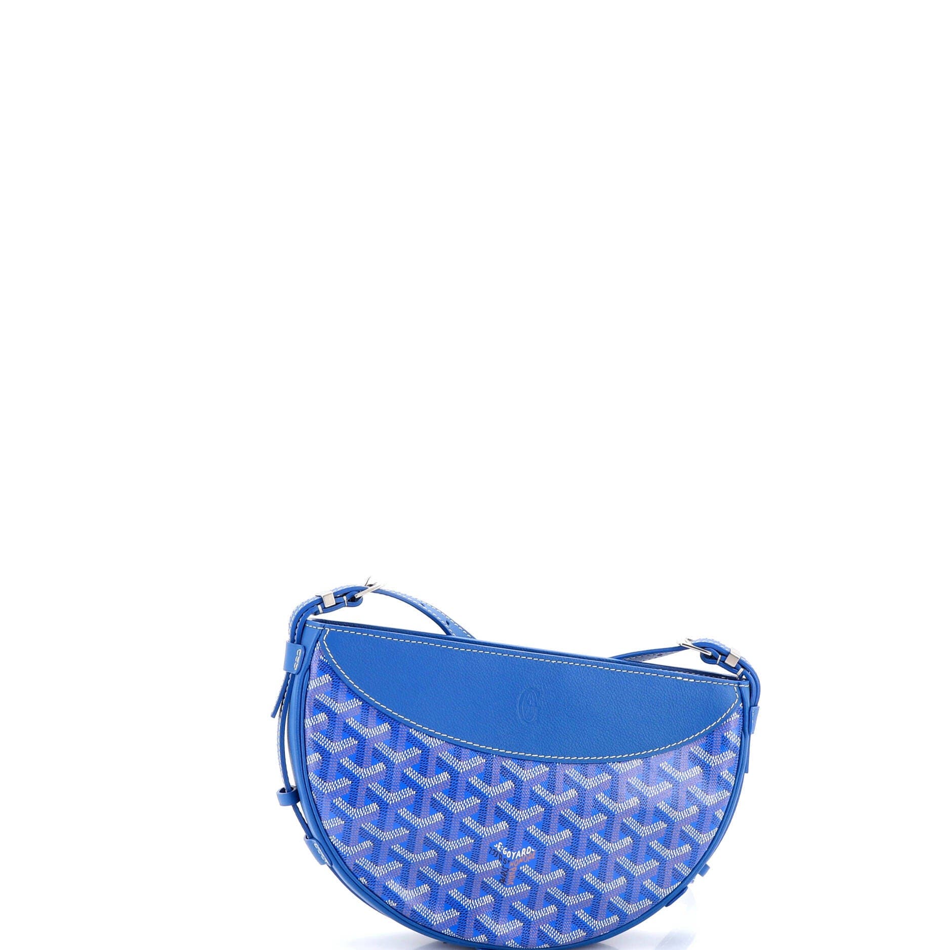 Pre-Owned Goyard Hirondelle Shoulder Bag Coated Canvas and Leather, Alternate, color, Blue