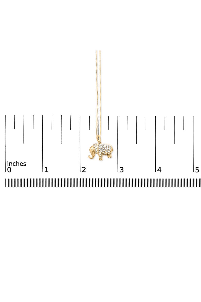 10K Yellow Gold 1/5 Cttw Diamond Elephant Pendant Necklace, Alternate, color, Yellow Gold