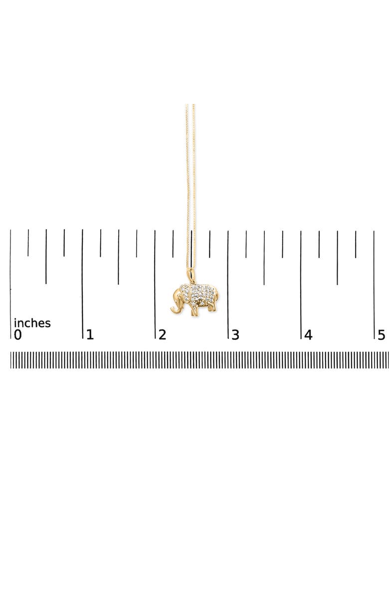 Haus of Brilliance 10K Yellow Gold 1/5 Cttw Diamond Elephant Pendant Necklace, Alternate, color, Yellow Gold