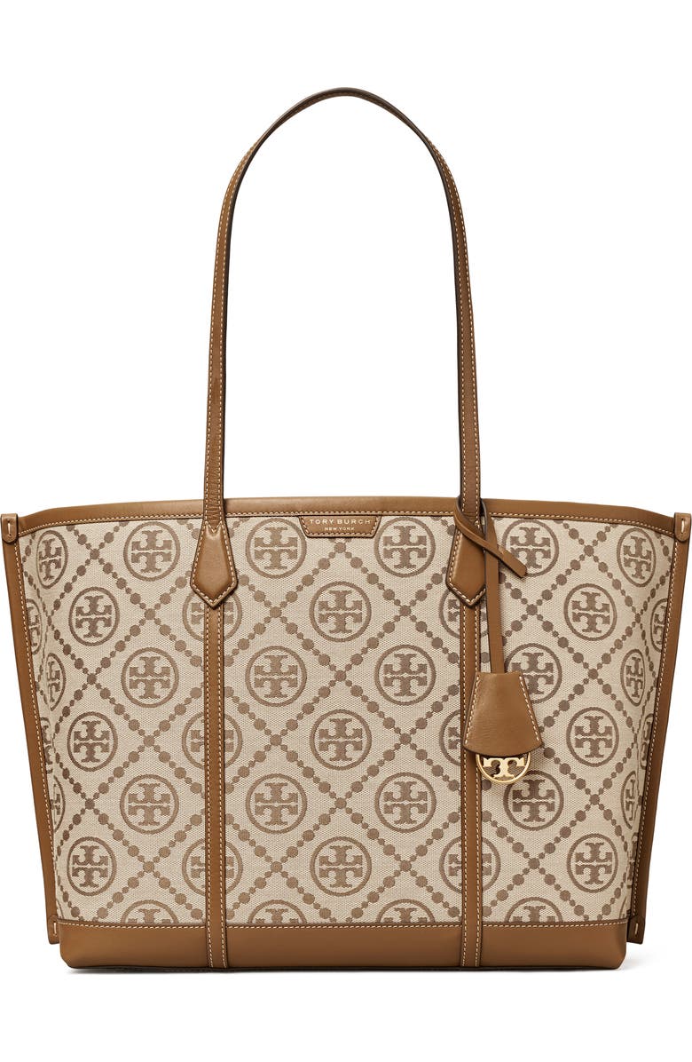 Tory Burch Perry T Monogram Jacquard Triple Tote, Main, color,