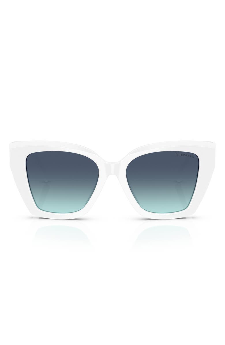 Tiffany & Co. 52mm Gradient Square Sunglasses, Main, color, Bright White / Azure Blue