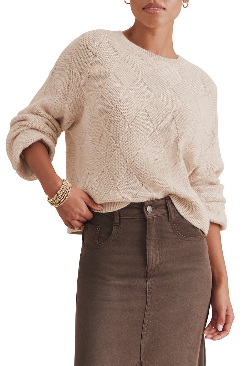 Solstice Sweater, Main, color, WHEAT BEIGE HEATHER