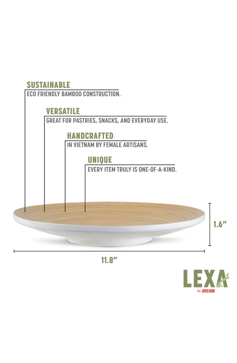 Lexa Footed Plate, 12 Inch, Alternate, color, White