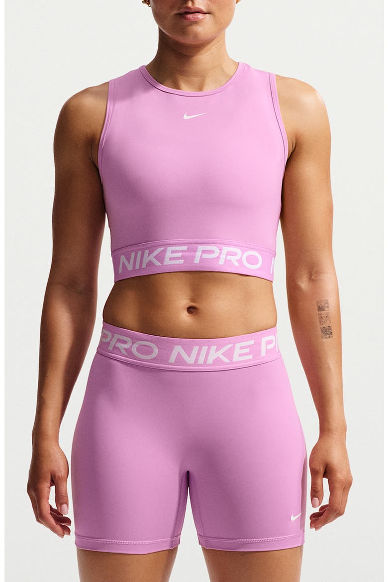 Pro Dri-FIT Crop Tank Top, Main, color, LIGHT MAGENTA/ WHITE