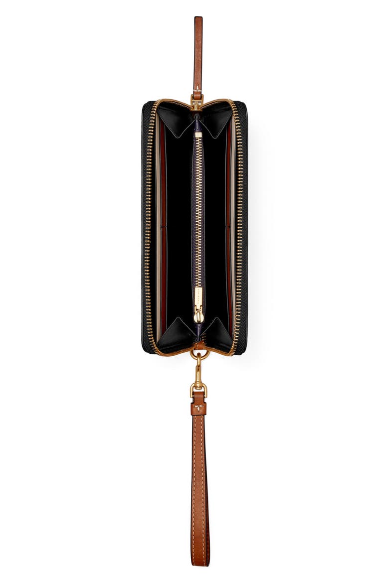Robinson Pebble Leather Zip Around Continental Wallet, Alternate, color, BLACK