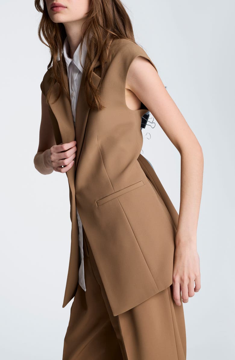 Kenneth Cole Layered Vest with Detachable Shirt Inset, Alternate, color, Mesquite