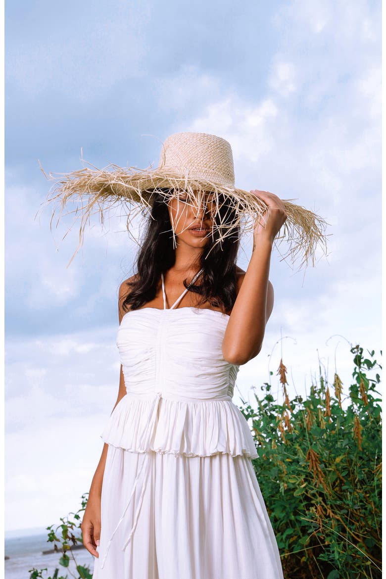 The Catalina Frayed Straw Sun Hat, Alternate, color, Neutral