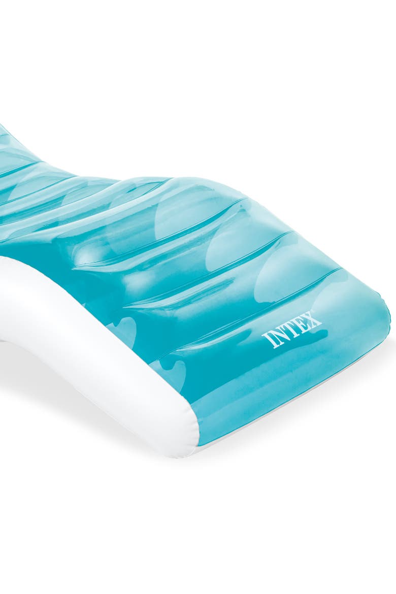 Inflatable Splash Water/Pool Lounge in Teal & White, Alternate, color, Blue