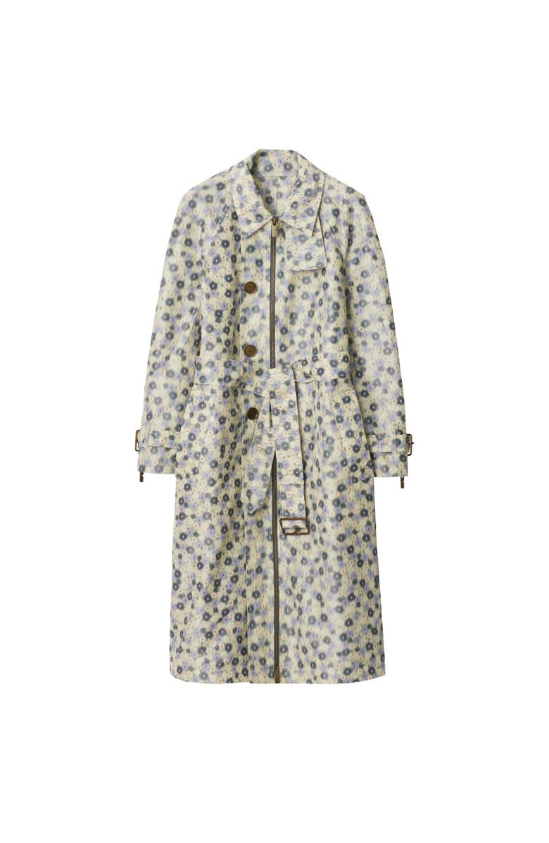 Burberry Long Daisy Lightweight Zip Car Coat, Alternate, color, Eccles