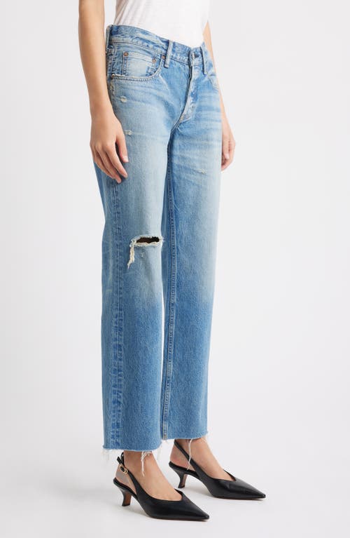 Moussy Vintage Frankford Ankle Straight Leg Jeans In Blue