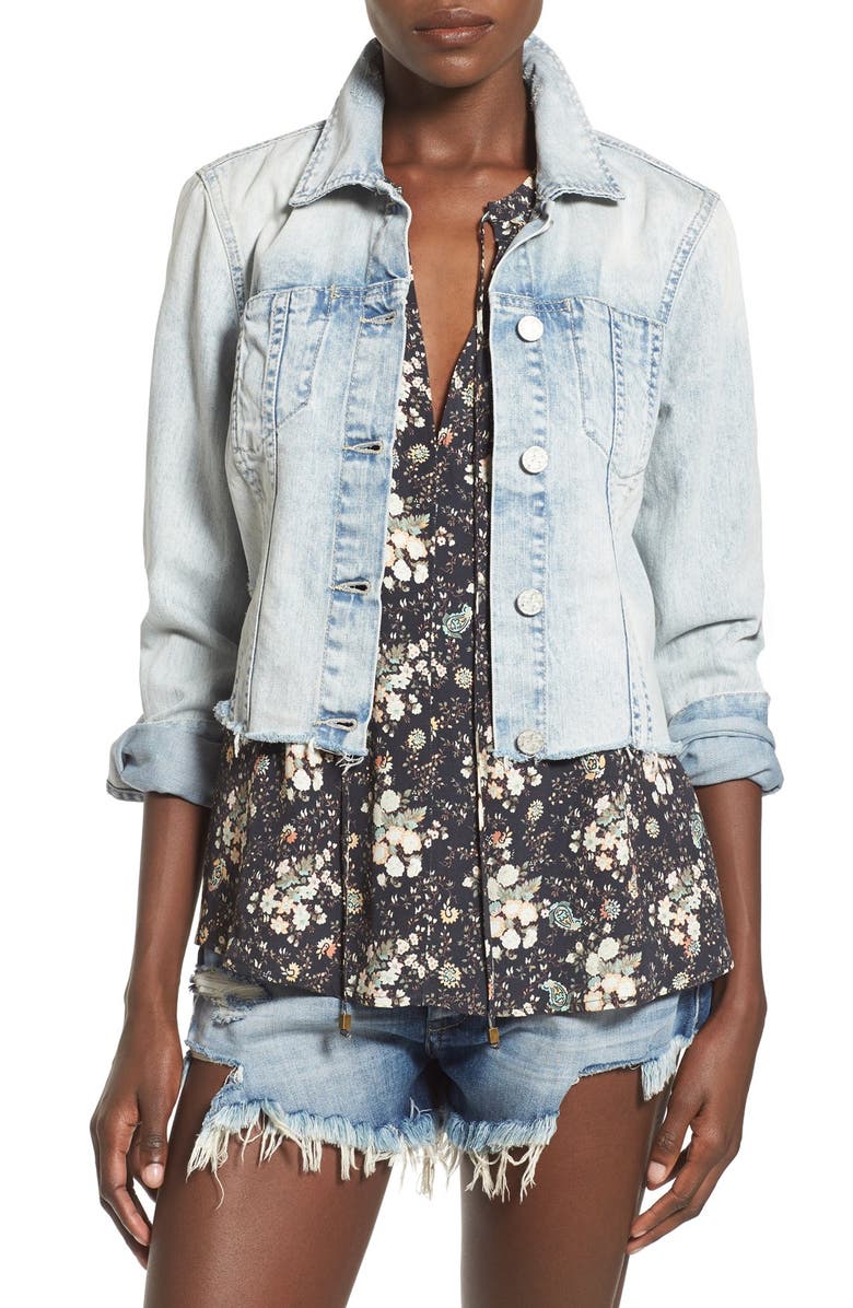 BLANKNYC Crop Denim Jacket, Main, color, 