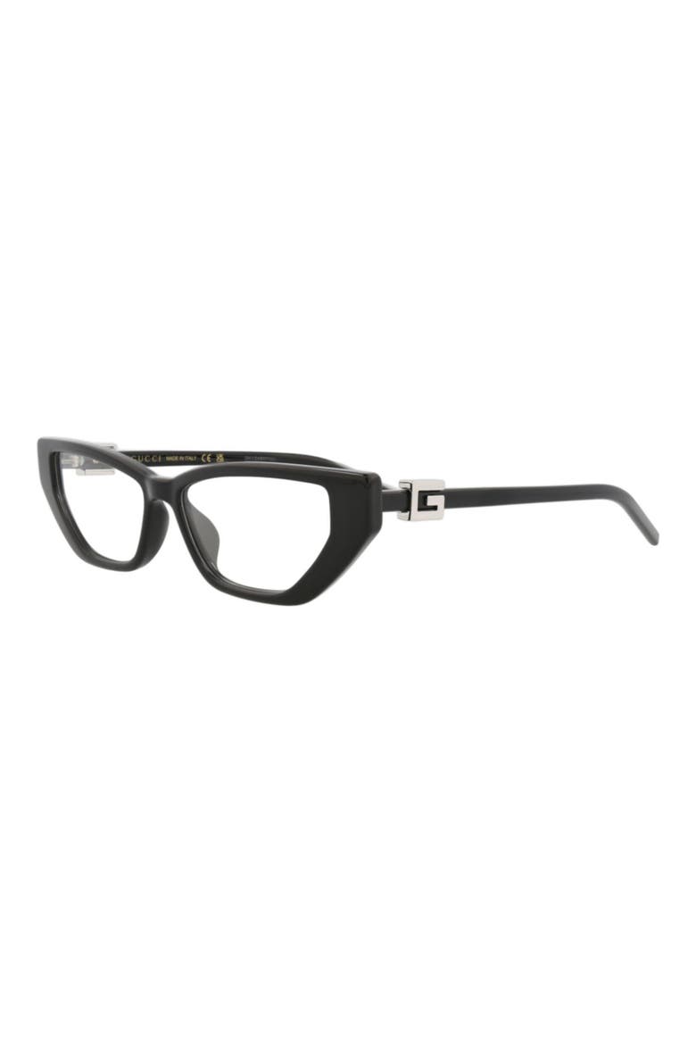 53mm Cat Eye Optical Glasses, Alternate, color, BLACK BLACK TRANSPARENT