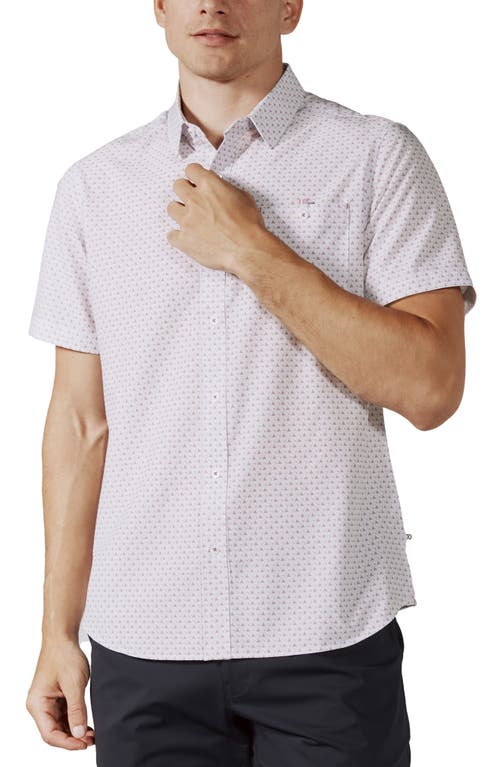 7 Diamonds Kyro Geo Print Short Sleeve Performance Button-up Shirt