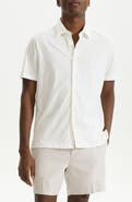 Theory Noran Short Sleeve Knit Button-Up Shirt