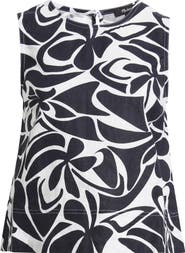 Madewell Suki Abstract Print Linen Top