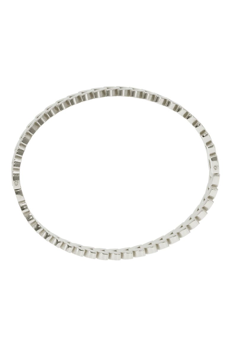 Braided Bangle, Alternate, color, SILVER
