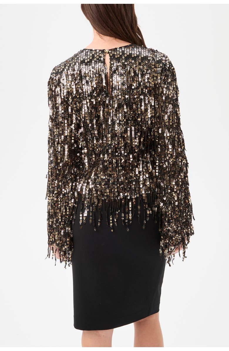 Trina Turk Satine Fringed Sequin Top, Alternate, color, 