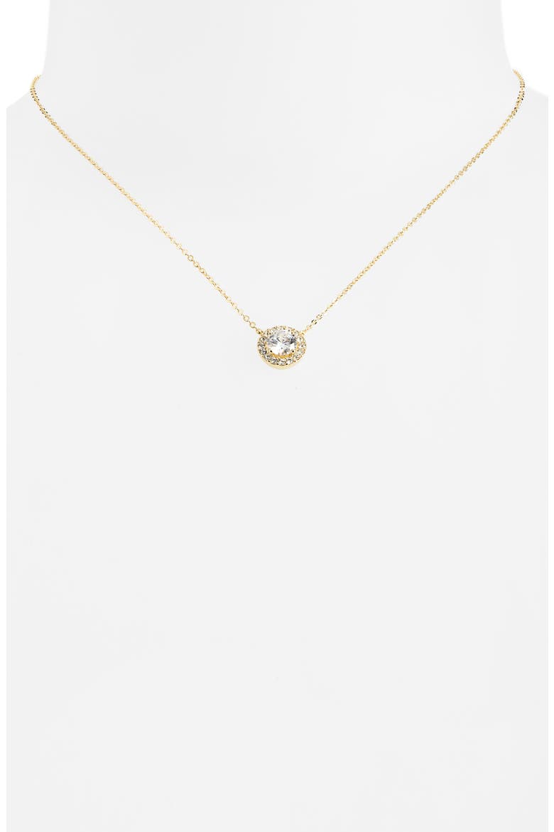 Cubic Zirconia Pendant Necklace, Alternate, color, CLEAR- GOLD