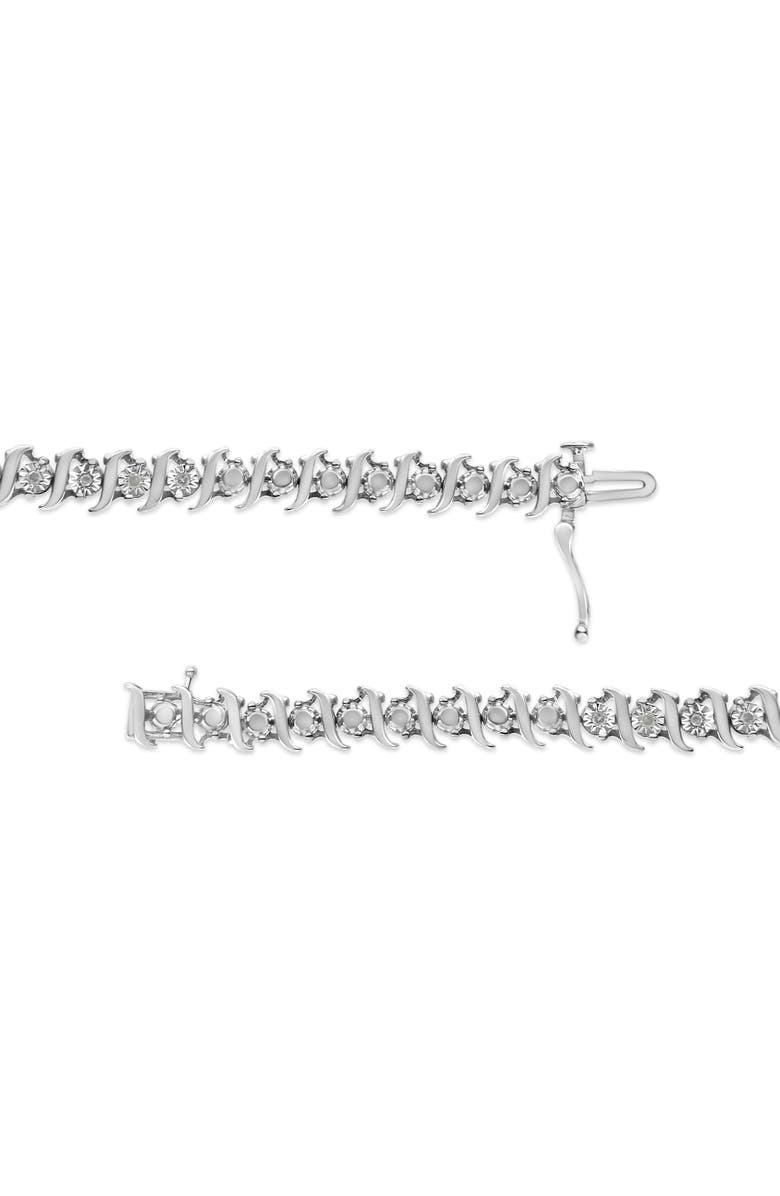 Haus of Brilliance Silver 1/4 Cttw Diamond Miracle-Set "S" Link Tennis Bracelet, Alternate, color, White