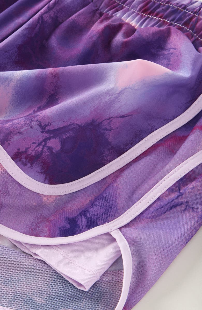 Zella Girl Kids' Rally Print Boxer Shorts, Alternate, color, Purple League Ombre Blur
