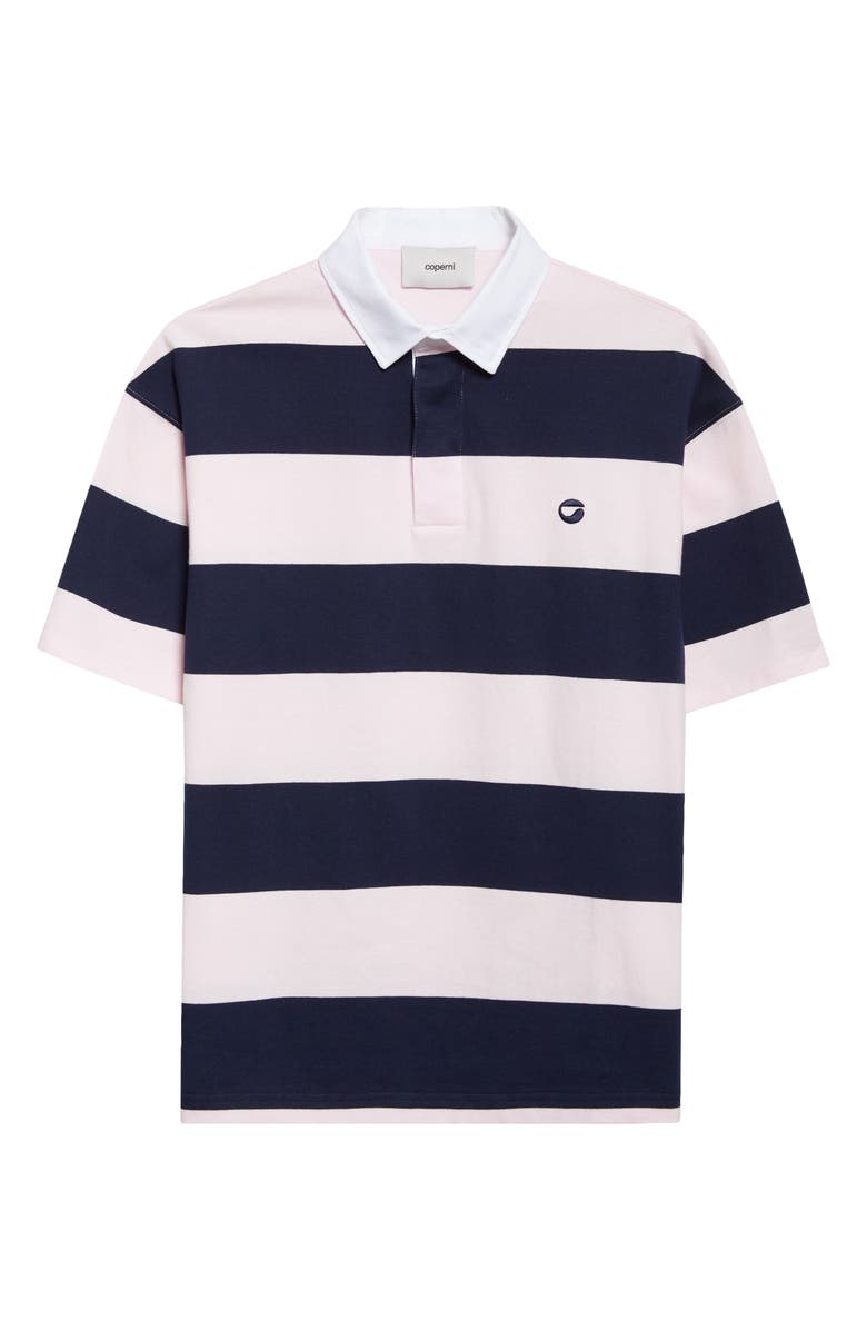 Coperni Stripe Cotton Polo, Main, color, Pink-Blue