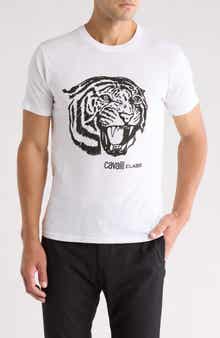 Cavalli Class Stretch Cotton Graphic T-Shirt