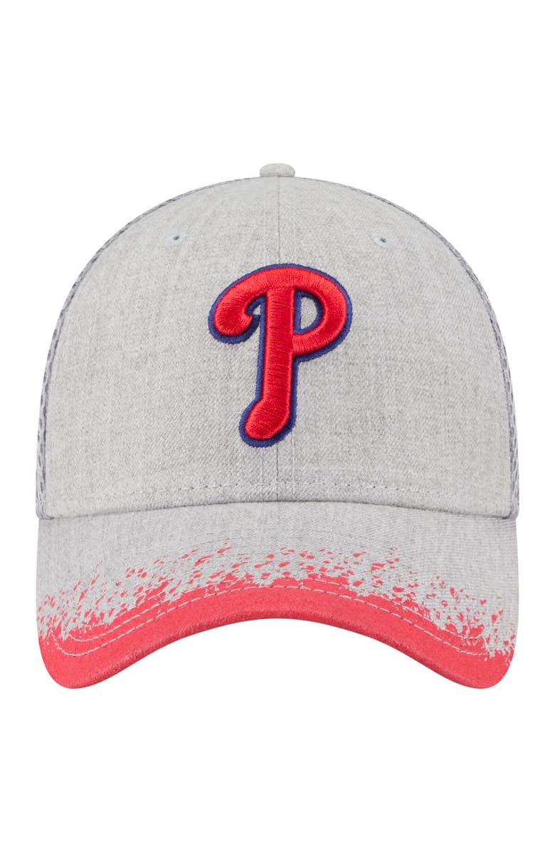 New Era Men's New Era Gray Philadelphia Phillies Visor Paint Splatter 39THIRTY Flex Hat, Alternate, color, Gray