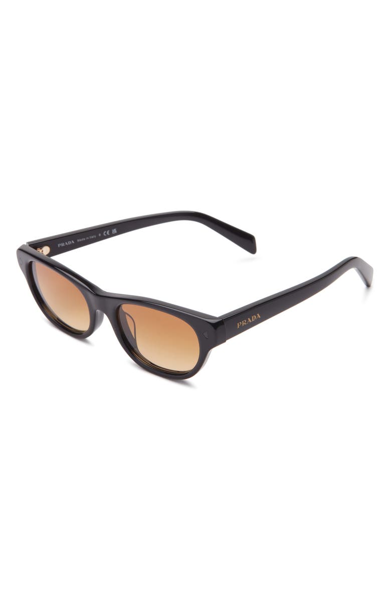 Prada 52mm Cat Eye Sunglasses, Alternate, color, Black / Yellow Gradient Light