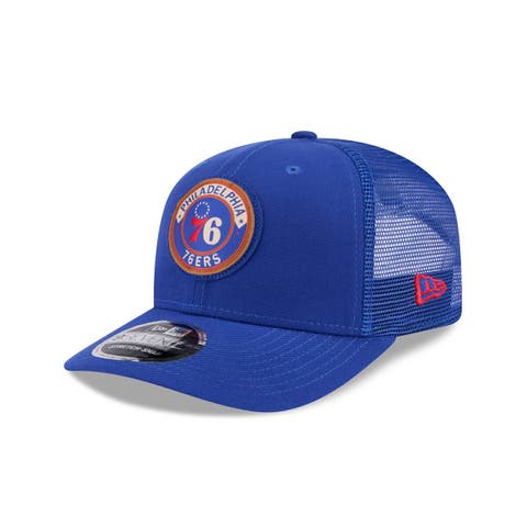 Men's New Era  Blue Philadelphia 76ers Victory Grove Circle Patch 9SEVENTY Adjustable Hat
