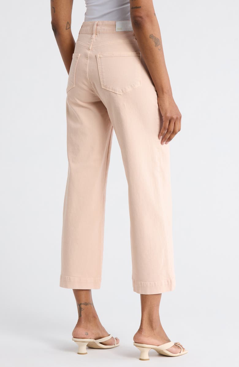 PAIGE Anessa High Waist Curved Inseam Wide Leg Jeans, Alternate, color, Vintage Pink Petal